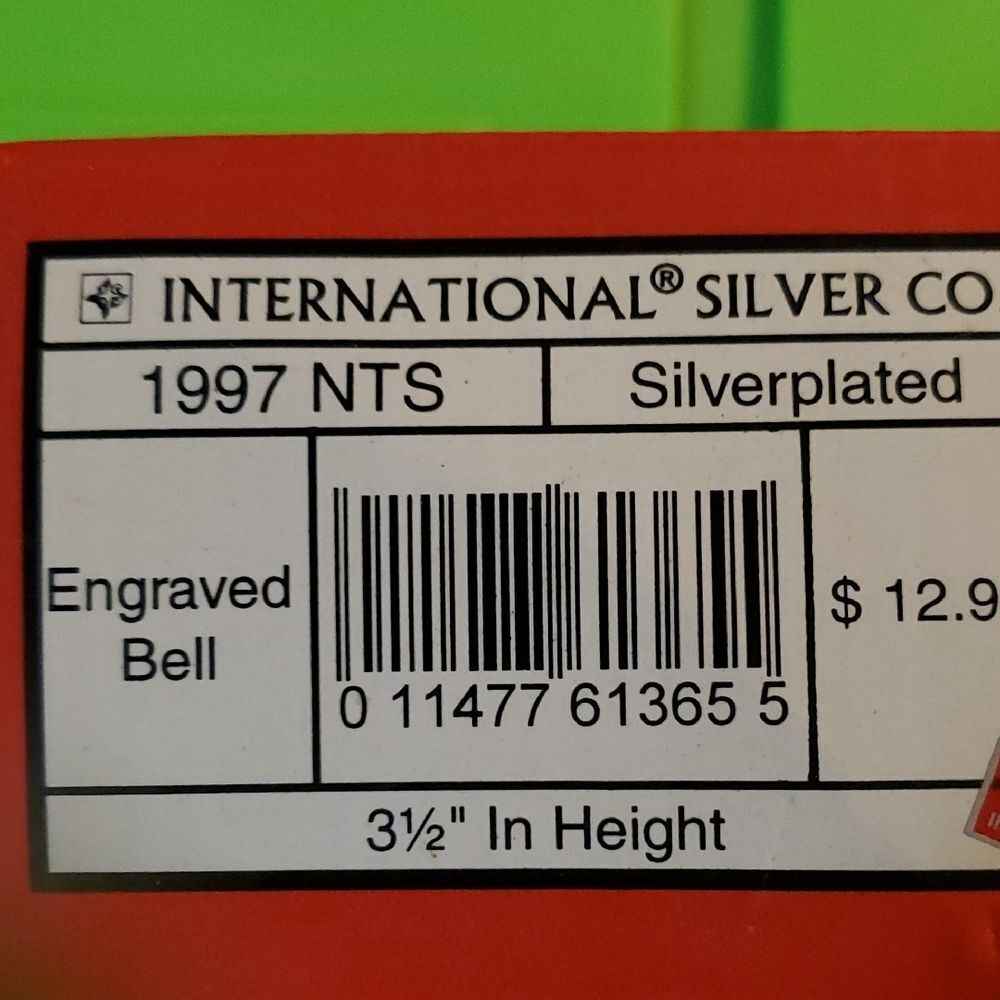Silver International  Christmas Bell 31/2 "  1997 - Picture 5 of 5